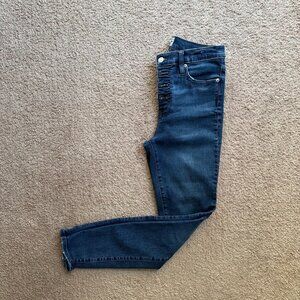 J Crew Pants Womens 26x27 High Rise Skinny Button Fly Blue Dark Wash Denim